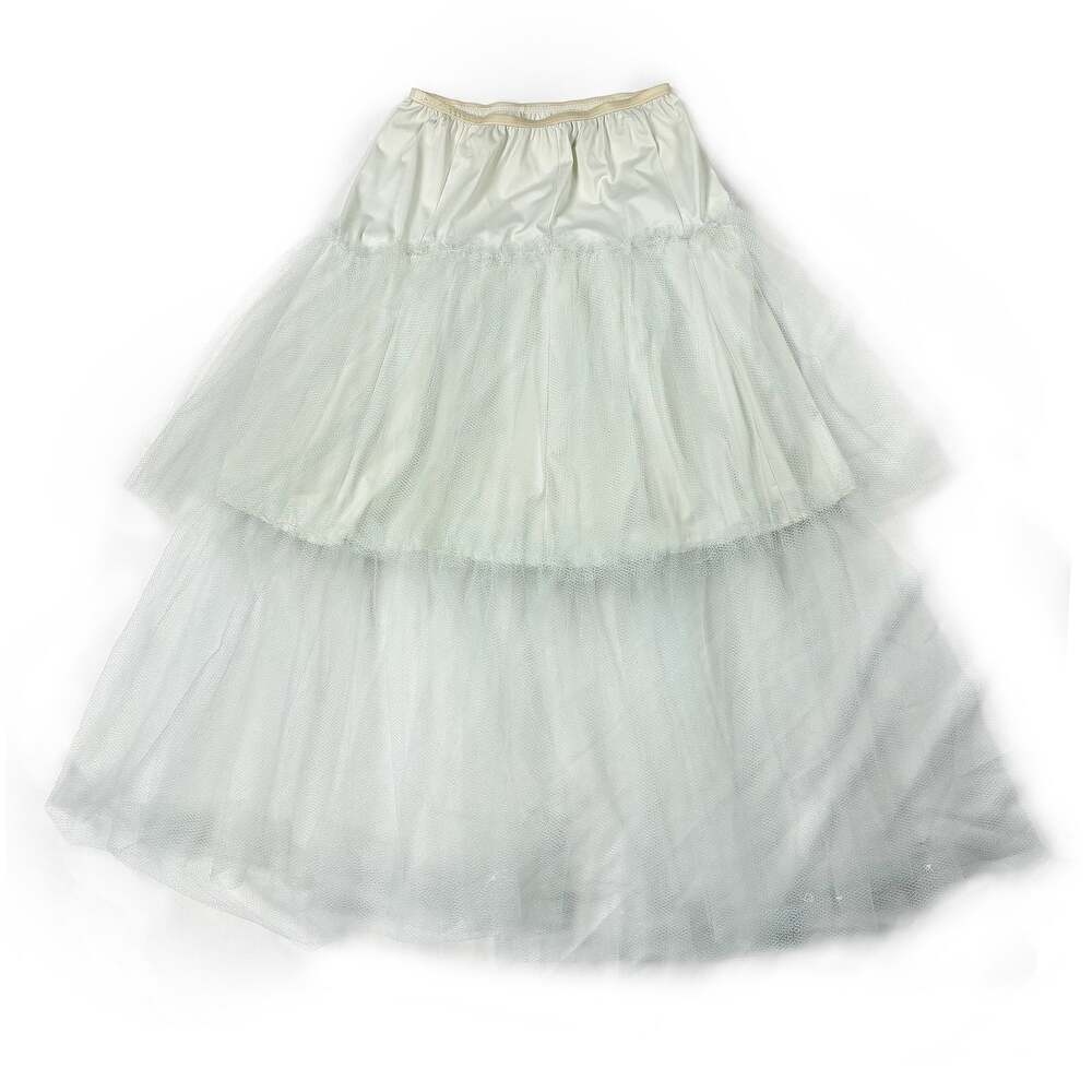 VTG JCPenney Tiered Tulle Petticoat Skirt M Pale Blue White Fairycore Balletcore
